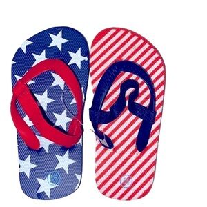July 4th patriotic kids flip flops size 5/6 new with tags